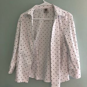 Women’s polka dot button up.